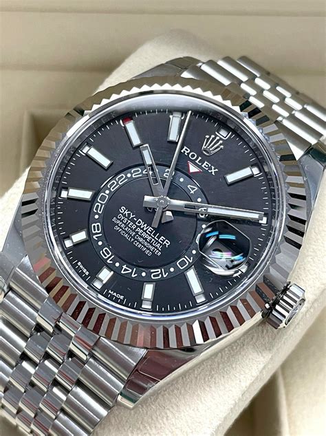 rolex skydweller steel black|Rolex sky dweller manual.